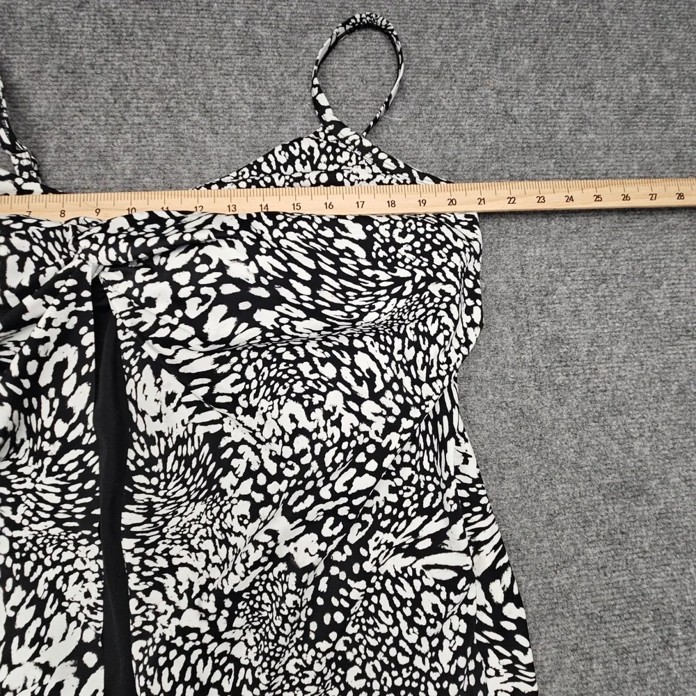 Swim Solutions Fauxkini Women 22W Blck White Animal Print Tummy Control Swimsuit - Picture 9 of 11